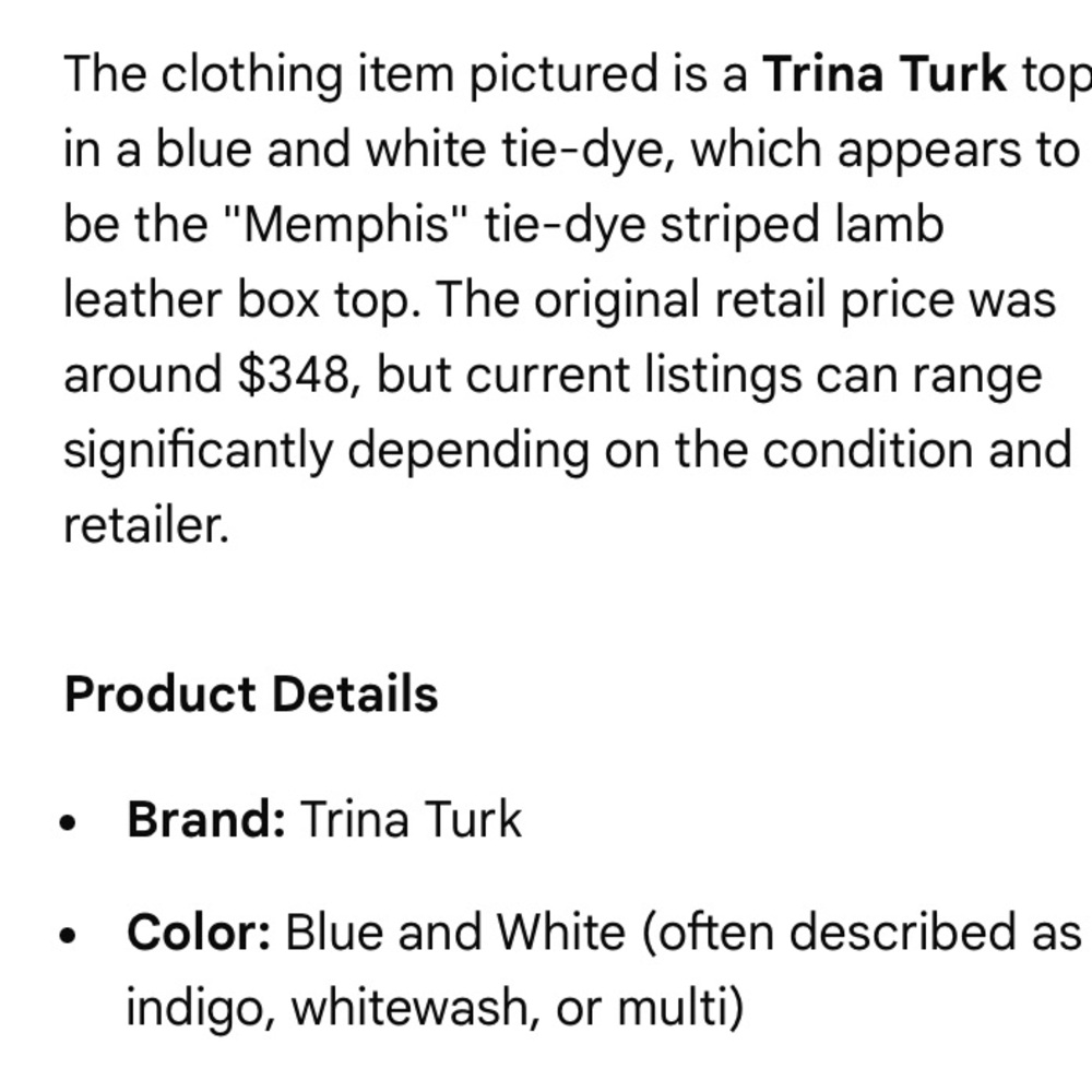 Trina Turk NWT Memphis Tie-Dye Leather Top - Picture 3 of 6